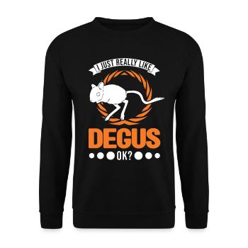 J’aime vraiment Degus, ok - Sweat-shirt Unisexe - noir - Devant - Alina (178cm) & Michal (187cm)