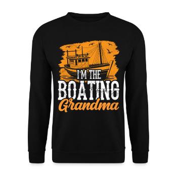 I am the boating grandma ship boating - Unisex Sweatshirt - black - Front - Alina (178cm) & Michal (187cm)