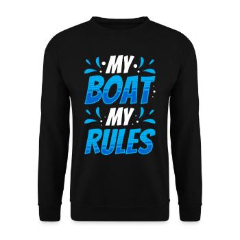 My Boat My Rules Ship Boating Yacht - Unisex Sweatshirt - black - Front - Alina (178cm) & Michal (187cm)
