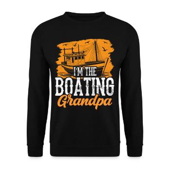 I am the boating grandpa ship boating - Unisex Sweatshirt - black - Front - Alina (178cm) & Michal (187cm)