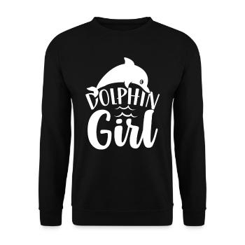 Dolphin Girl Lover Dauphins Dauphins Dauphins - Sweat-shirt Unisexe - noir - Devant - Alina (178cm) & Michal (187cm)