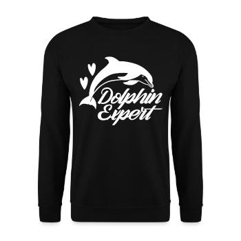Dolphin Expert Dolphin Lover Dolphins Dolphin - Unisex Sweatshirt - black - Front - Alina (178cm) & Michal (187cm)