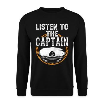Écoutez le Captain Ship Boat Yacht Boat - Sweat-shirt Unisexe - noir - Devant - Alina (178cm) & Michal (187cm)