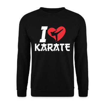 J’adore les arts martiaux de combat de karaté arts martiaux - Sweat-shirt Unisexe - noir - Devant - Alina (178cm) & Michal (187cm)