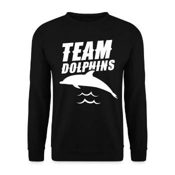 Team Dolphins Dolphin Lover Dolphin Dolphin - Unisex Sweatshirt - black - Front - Alina (178cm) & Michal (187cm)