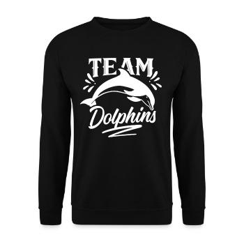Team Dolphin Lover Dolphin Dolphin Dolphins - Unisex Sweatshirt - black - Front - Alina (178cm) & Michal (187cm)