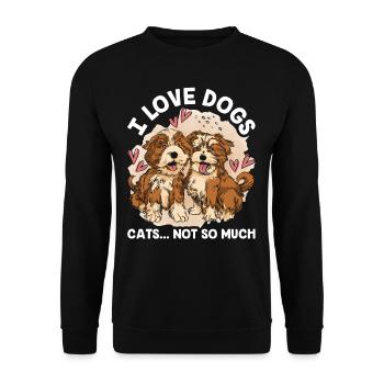 Ich Liebe Hunde Katzen Nicht So Sehr Hund Welpe - Unisex Pullover - Schwarz - Vorne - Alina (178cm) & Michal (187cm)