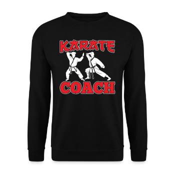 Karate Trainer Kämpfer Kampfsport Kampfkunst - Unisex Pullover - Schwarz - Vorne - Alina (178cm) & Michal (187cm)