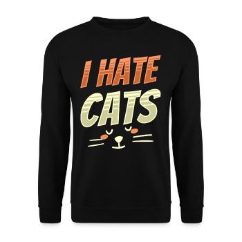 Ich Hasse Katzen Hund Welpe Tier Liebhaber - Unisex Pullover - Schwarz - Vorne - Alina (178cm) & Michal (187cm)