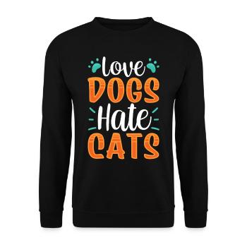 Chers chiens Détestez les chats Puppy Lover Dog - Sweat-shirt Unisexe - noir - Devant - Alina (178cm) & Michal (187cm)
