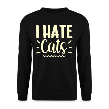 Ich Hasse Katzen Liebhaber Tier Hund Welpe - Unisex Pullover - Schwarz - Vorne - Alina (178cm) & Michal (187cm)