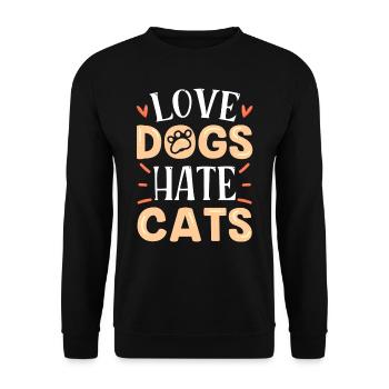 Chers chiens Détestez les chats Puppy Lover Dog - Sweat-shirt Unisexe - noir - Devant - Alina (178cm) & Michal (187cm)