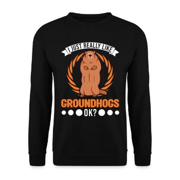 J’aime vraiment Groundhogs ok Marmot - Sweat-shirt Unisexe - noir - Devant - Alina (178cm) & Michal (187cm)