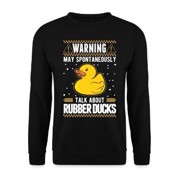 May spontaneously talk about Rubber Ducks - Unisex Sweatshirt - black - Front - Alina (178cm) & Michal (187cm)