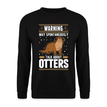Warning Otter Otter Sea Otter - Unisex Sweatshirt - black - Front - Alina (178cm) & Michal (187cm)