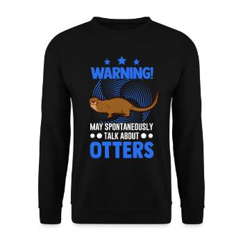 Warnung Otter Fischotter Seeotter - Unisex Pullover - Schwarz - Vorne - Alina (178cm) & Michal (187cm)