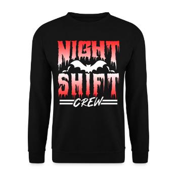 Team Night Shift Colleague Night Shift Work - Unisex Sweatshirt - black - Front - Alina (178cm) & Michal (187cm)
