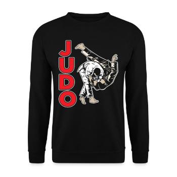 Judo Hobby Arts Martiaux Judoka Arts Martiaux - Sweat-shirt Unisexe - noir - Devant - Alina (178cm) & Michal (187cm)