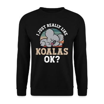 J’aime Koalas Just Very Okay? Koala Ours Koala - Sweat-shirt Unisexe - noir - Devant - Alina (178cm) & Michal (187cm)