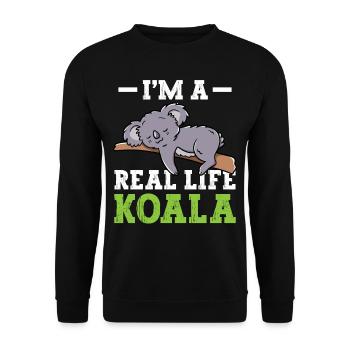 Je suis un vrai koala Koalas Koala Bear Animal mignon - Sweat-shirt Unisexe - noir - Devant - Alina (178cm) & Michal (187cm)