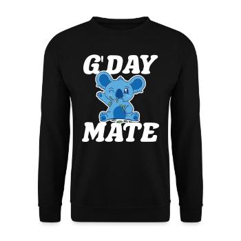 Guten Tag Kumpel Süß Koala Koalabär Koalas Tier - Unisex Pullover - Schwarz - Vorne - Alina (178cm) & Michal (187cm)