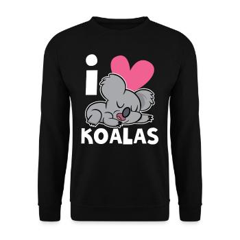 I Love Koalas Koala Animal Koala Bear Sweet - Unisex Sweatshirt - black - Front - Alina (178cm) & Michal (187cm)