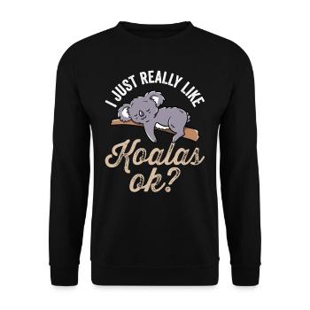 J’aime Koalas Just Very Okay? Koala Koala Ours - Sweat-shirt Unisexe - noir - Devant - Alina (178cm) & Michal (187cm)