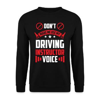 Mon instructeur de conduite Voice Driving Instructor Voice Profession - Sweat-shirt Unisexe - noir - Devant - Alina (178cm) & Michal (187cm)