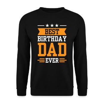 Bester Geburtstag Papa Party Vater Papi - Unisex Pullover - Schwarz - Vorne - Alina (178cm) & Michal (187cm)