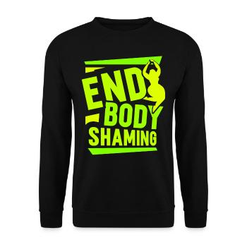 End Body Shaming Stop Annoying Body shaming - Unisex Sweatshirt - black - Front - Alina (178cm) & Michal (187cm)