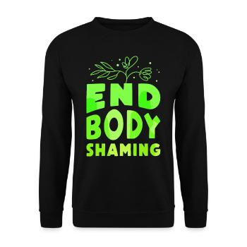 Body Shaming Quitting Annoyance Bodyshaming Stop - Unisex Sweatshirt - black - Front - Alina (178cm) & Michal (187cm)