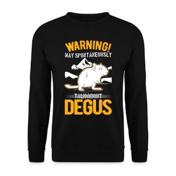 Avertissement Peut parler spontanément de Degus - Sweat-shirt Unisexe - noir - Devant - Alina (178cm) & Michal (187cm)