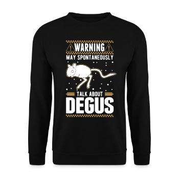 Avertissement Peut parler spontanément de Degus - Sweat-shirt Unisexe - noir - Devant - Alina (178cm) & Michal (187cm)