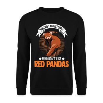 Red Panda Gift Cat Bear - Unisex Sweatshirt - black - Front - Alina (178cm) & Michal (187cm)