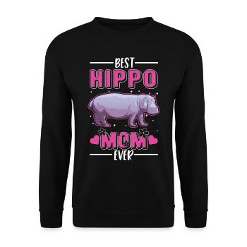 Best Hippo Mom Ever Nilpferd Flusspferd - Unisex Sweatshirt - black - Front - Alina (178cm) & Michal (187cm)