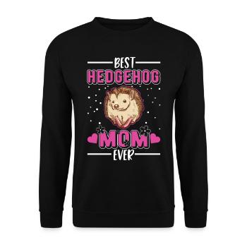 Best Hedgehog Mom Ever Hedgehog Mama Spiked Gel - Unisex Sweatshirt - black - Front - Alina (178cm) & Michal (187cm)