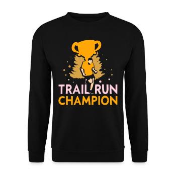 Trail Run Champion Traillauf Running Runner - Sweat-shirt Unisexe - noir - Devant - Alina (178cm) & Michal (187cm)