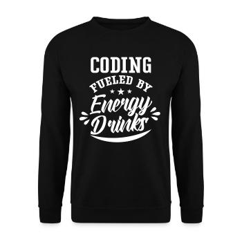 Programming with Energydrinks Code Coding Coder - Unisex Sweatshirt - black - Front - Alina (178cm) & Michal (187cm)