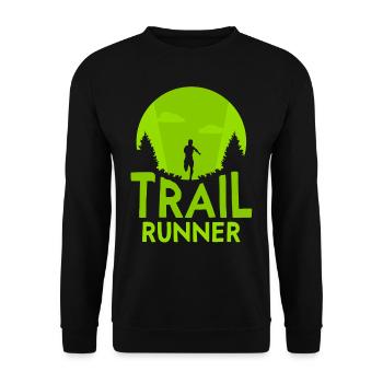 Trail Runner Running Race Trail Running - Unisex Sweatshirt - black - Front - Alina (178cm) & Michal (187cm)