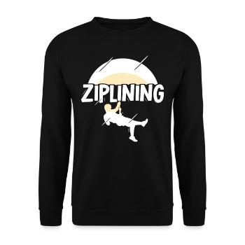 Ziplining Sprüche Seilrutsche Zipline Sport - Unisex Pullover - Schwarz - Vorne - Alina (178cm) & Michal (187cm)