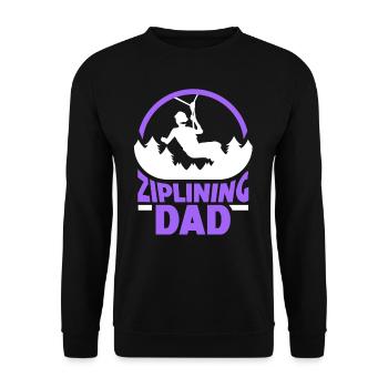 Ziplining Papa Zipline Sport Seilrutsche Sprüche - Unisex Pullover - Schwarz - Vorne - Alina (178cm) & Michal (187cm)