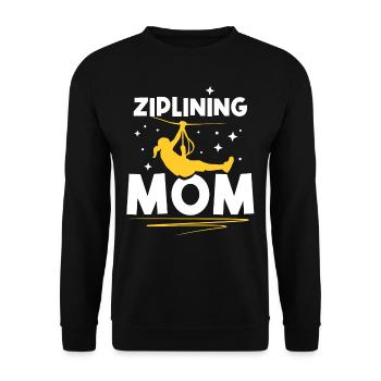 Ziplining Mama Sprüche Zipline Seilrutsche Sport - Unisex Pullover - Schwarz - Vorne - Alina (178cm) & Michal (187cm)