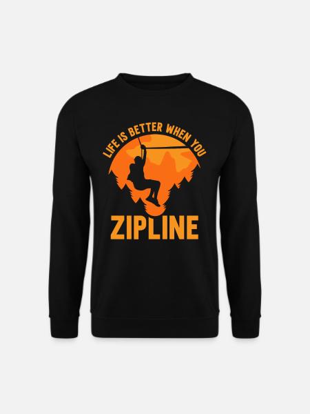 Das Leben Ist Besser Wenn Man Zipline Fährt Sport - Unisex Pullover - Schwarz
