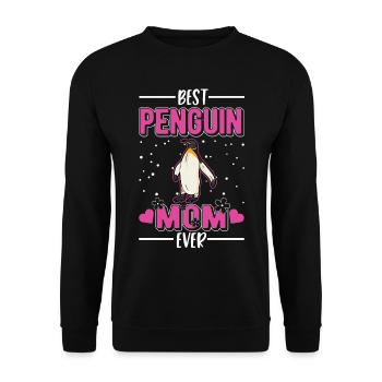 Best Penguin Mom Ever Pinguin Mama - Unisex Pullover - Schwarz - Vorne - Alina (178cm) & Michal (187cm)