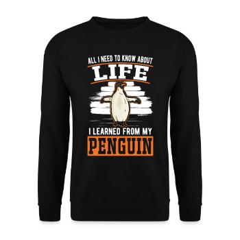 Pingouin Cadeau Pingouin - Sweat-shirt Unisexe - noir - Devant - Alina (178cm) & Michal (187cm)