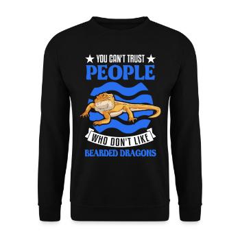 Bearded Dragon Pogona Gift - Unisex Sweatshirt - black - Front - Alina (178cm) & Michal (187cm)