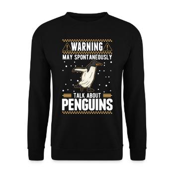 Peut parler spontanément des pingouins - Sweat-shirt Unisexe - noir - Devant - Alina (178cm) & Michal (187cm)