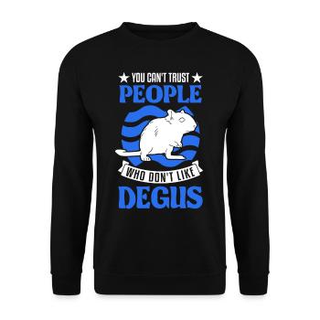 Vous ne pouvez pas faire confiance aux gens qui n’aiment pas Degus - Sweat-shirt Unisexe - noir - Devant - Alina (178cm) & Michal (187cm)