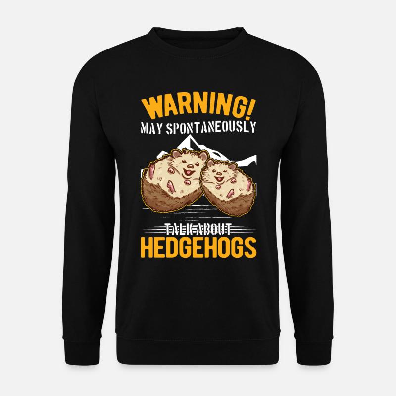 Warnung Igel Stacheligel - Unisex Pullover - Schwarz