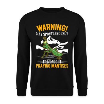 Gottesanbeterin Mantis Fangschrecke - Unisex Pullover - Schwarz - Vorne - Alina (178cm) & Michal (187cm)